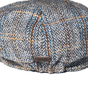 Grey Jumbo Herringbone Newsboy Cap
