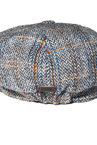 Grey Jumbo Herringbone Newsboy Cap