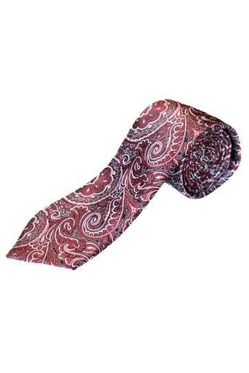 Knightsbridge Neckwear Burgundy Paisley Tie & Pocket Square Set