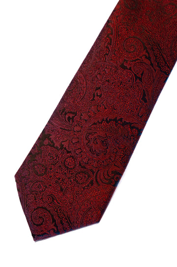 Knightsbridge Neckwear Burgundy Paisley Silk Tie