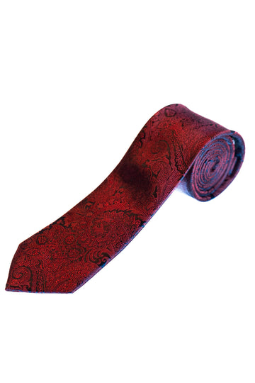 Knightsbridge Neckwear Burgundy Paisley Silk Tie