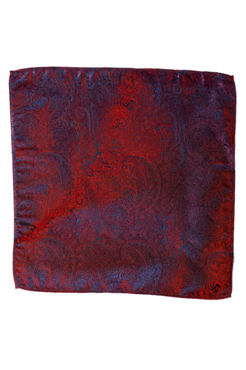 Knightsbridge Neckwear Burgundy Paisley Silk Pocket Square