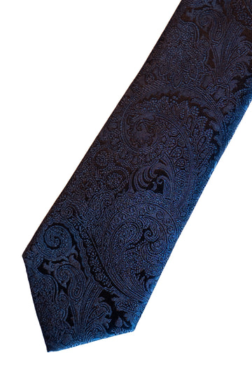 Knightsbridge Neckwear Navy Paisley Silk Tie