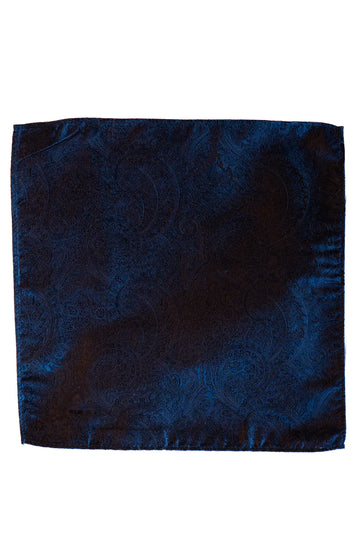 Knightsbridge Neckwear Navy Paisley Silk Pocket Square