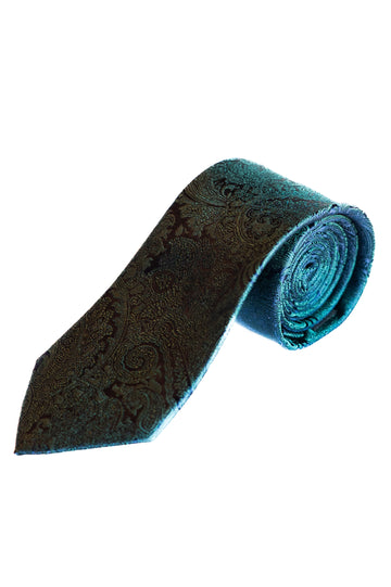 Knightsbridge Neckwear Olive Paisley Silk Tie