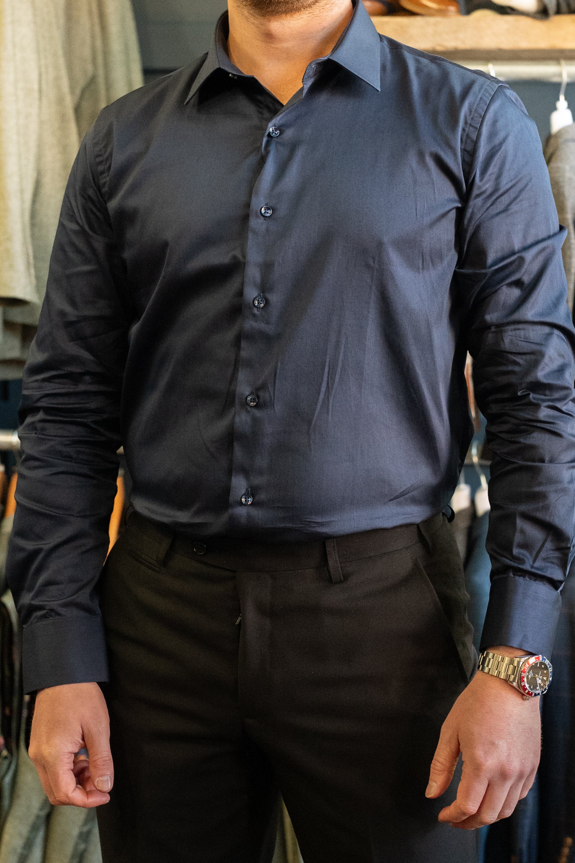 Spectre Jacob Navy Cotton Shirt