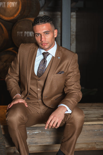 Tan 3 Piece Formal Look