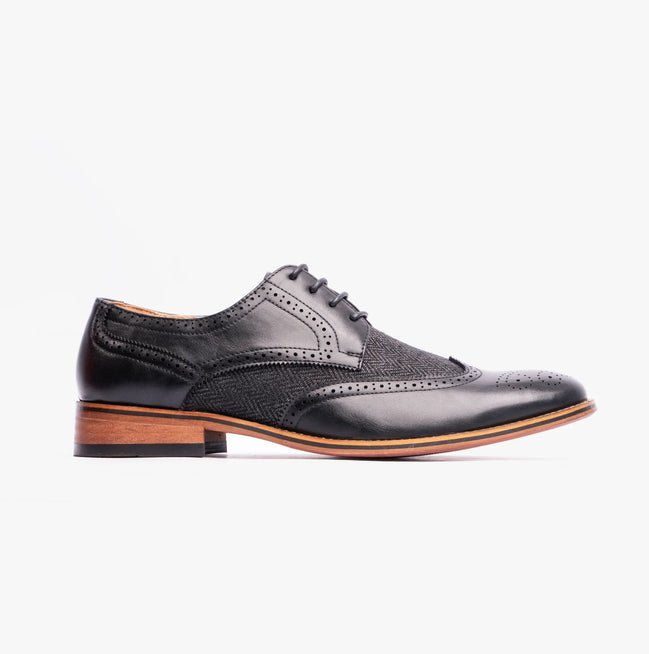 Goor Black with Tweed Brogues
