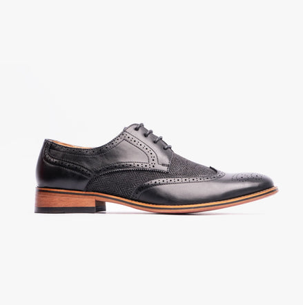 Goor Black with Tweed Brogues