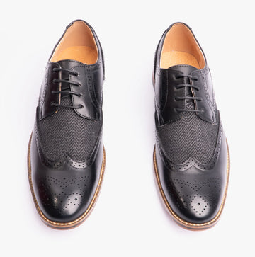 Goor Black with Tweed Brogues