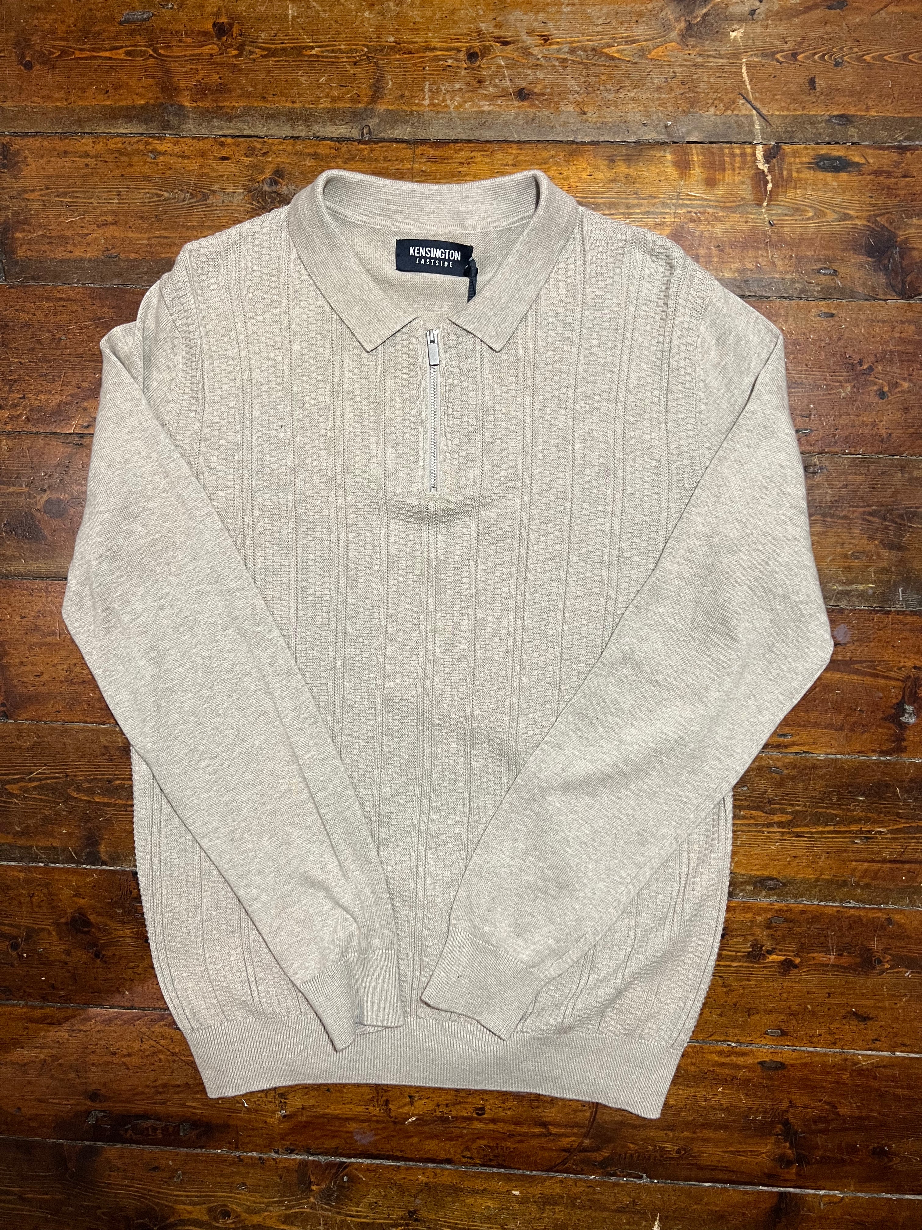 Bowditch Beige Half Zip Polo