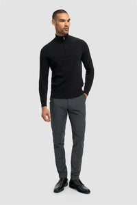 House of Cavani Ivano 1/4 zip jumper, showcasing a stylish knitted jumper with a quarter zip collar in a neutral color.