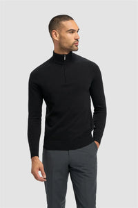 House of Cavani Ivano 1/4 Zip Jumper in soft knit fabric, featuring a stylish quarter-zip neckline and a comfortable fit.