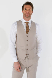 Men's stone-textured waistcoat by Paul Andrew, Mayfair collection, styled with tailored fit and classic button details.