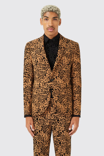 Mens leopard clearance print blazer