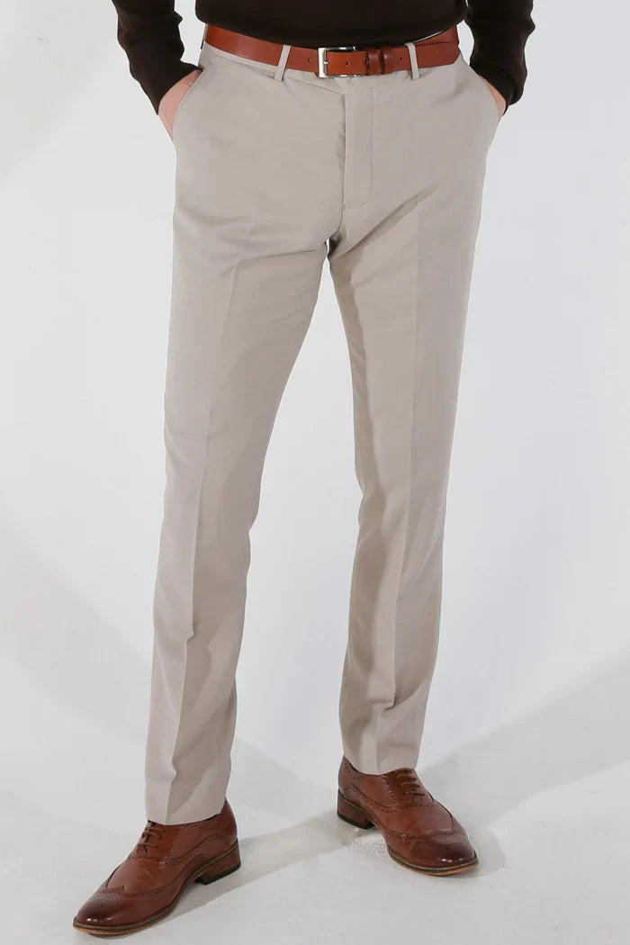 Men's Paul Andrew Mayfair stone trousers with tailored fit and classic design, shown in a high-quality image.
