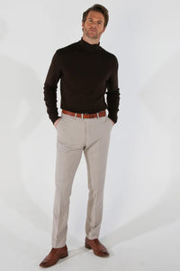Men's Paul Andrew Mayfair stone trousers with tailored fit and classic style, shown in a detailed image.