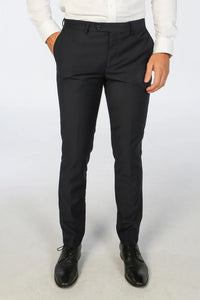 Men's navy Parker trousers by Paul Andrew, tailored fit, made from high-quality fabric, displayed on a neutral background.