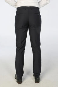 Men's navy Paul Andrew Parker trousers with tailored fit and classic design, displayed on a neutral background.