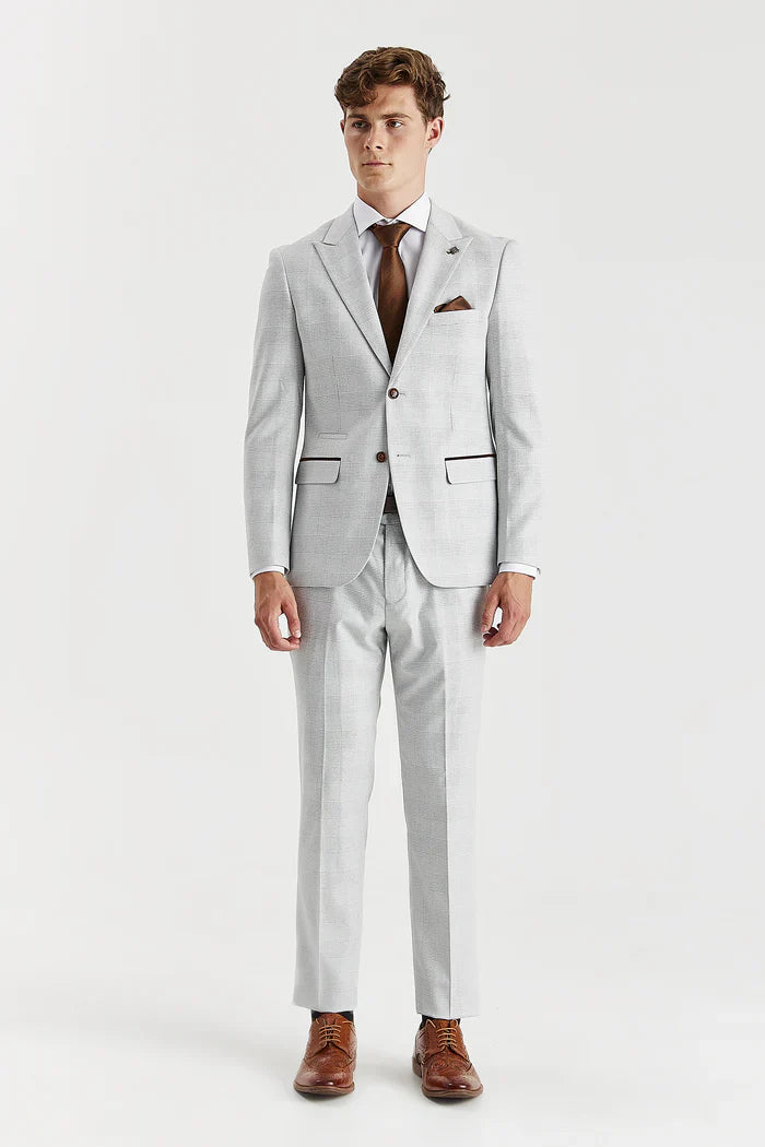 Paul Andrew Mark stone Glen check blazer, tailored men's blazer in a classic check pattern, stylish and sophisticated.