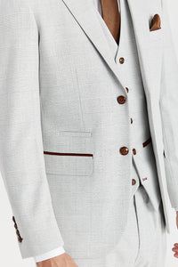 Paul Andrew Mark stone Glen check blazer, tailored men's blazer with a classic check pattern, stylish and sophisticated.