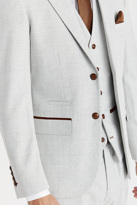 Paul Andrew - Mark - Stone Glen Check Blazer