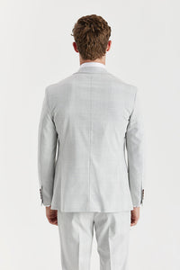 Paul Andrew Mark stone Glen check blazer in a tailored fit, featuring classic plaid pattern and structured lapels.