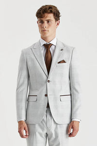 Paul Andrew Mark stone Glen check blazer, tailored men's blazer with classic check pattern and structured fit.
