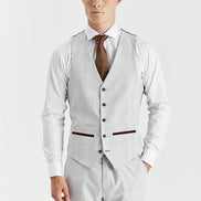Paul Andrew - Mark - Stone Glen Check Waistcoat