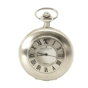 Silver & White Quartz Half Hunter Pocket Watch
