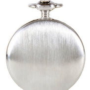 Silver Brushed Quartz Full Hunter Pocket Watch