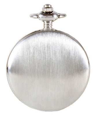 Silver Brushed Quartz Full Hunter Pocket Watch