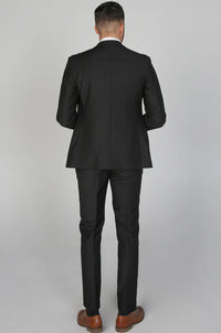 Black Paul Andrew Parker trousers with tailored fit and sleek design, displayed on a clean background.