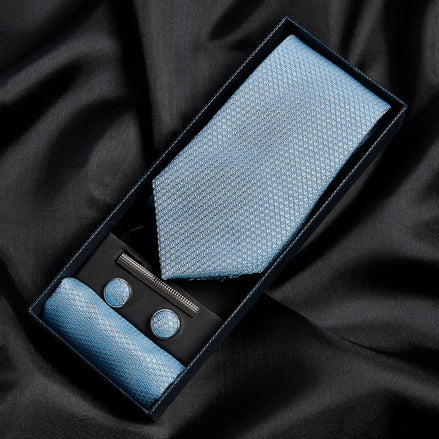 Paul Andrew Sky Blue Textured Tie Set
