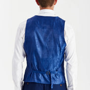 Paul Andrew - Mayfair - Men's Blue Textured Waistcoat