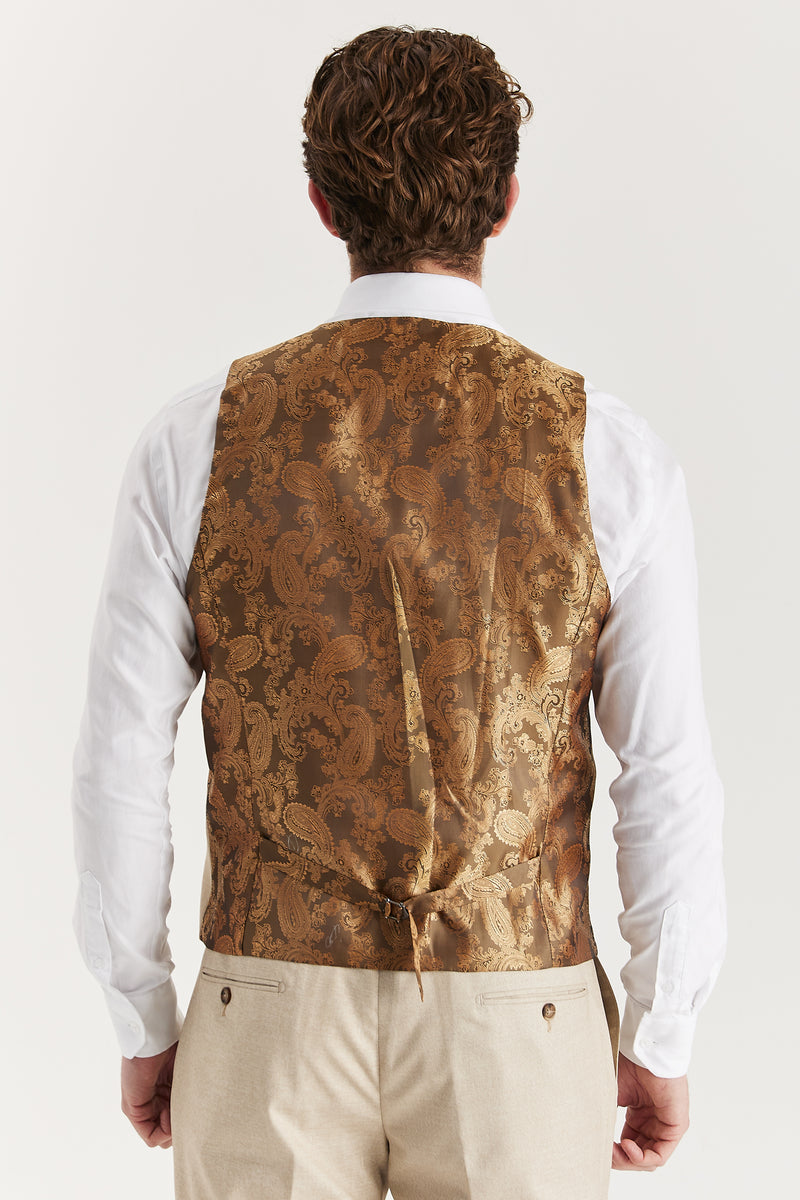 Paul Andrew Belmont Beige Waistcoat