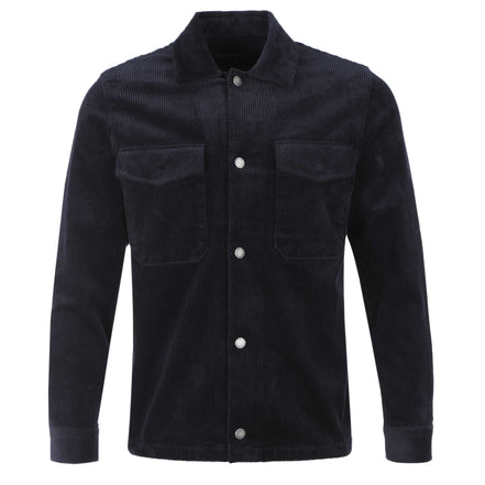 Remus Uomo Navy Cord Shacket Overshirt