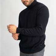 House of Cavani Karris Navy Roll Neck Jumper
