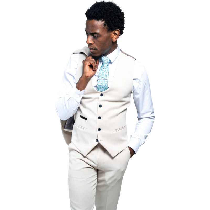 Charles Grey Sandro Beige Waistcoat