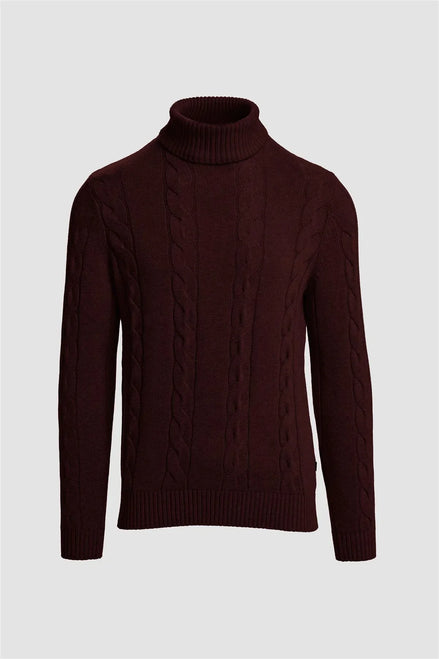 House of Cavani Archie Wine Rollneck Jumper