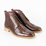 House of Cavani Brown Lace Up Boots