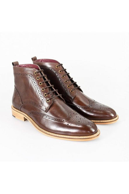 House of Cavani Brown Lace Up Boots