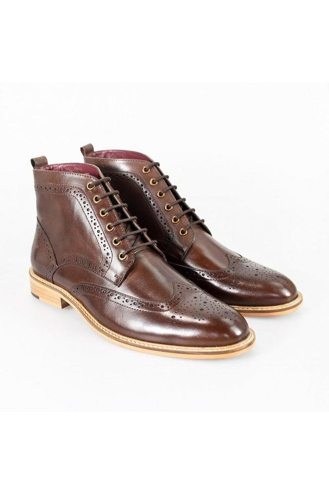 House of Cavani Brown Lace Up Boots