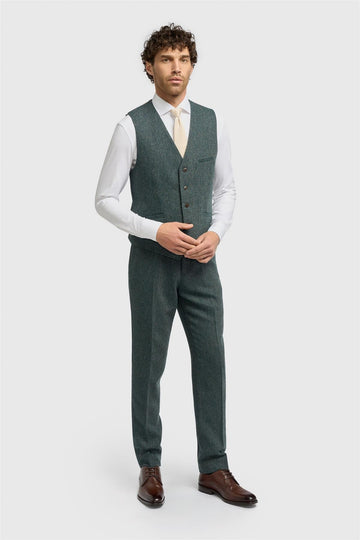 House of Cavani Thomas Olive Tweed Waistcoat