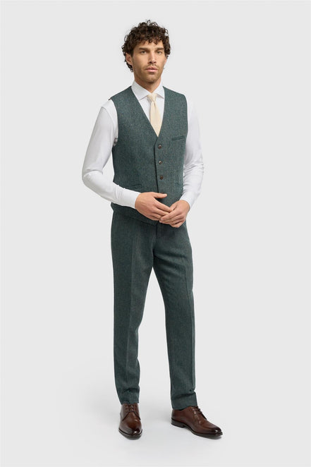 House of Cavani Thomas Olive Tweed Waistcoat