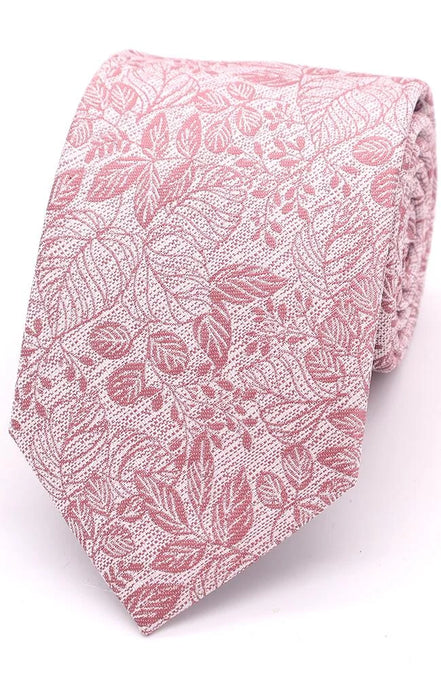 Dusky Pink Textured Floral Tie Set