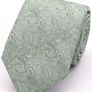 Sage Paisley Tie Set