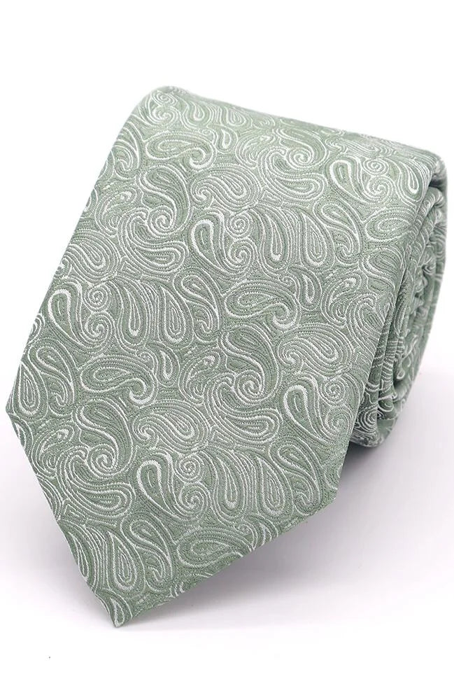 Sage Paisley Tie Set