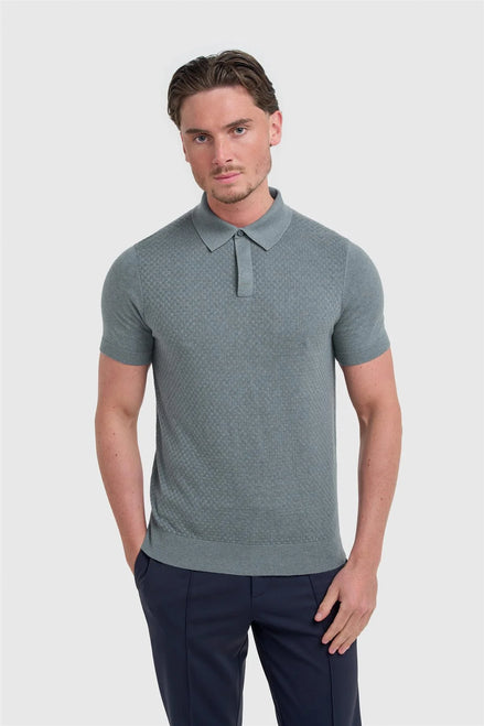 Cavani Short Sleeve Mineral Blue Polo