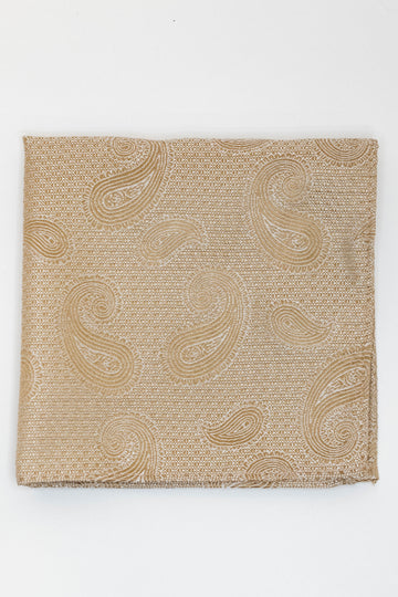 Knightsbridge Neckwear Champagne Paisley Pocket Square